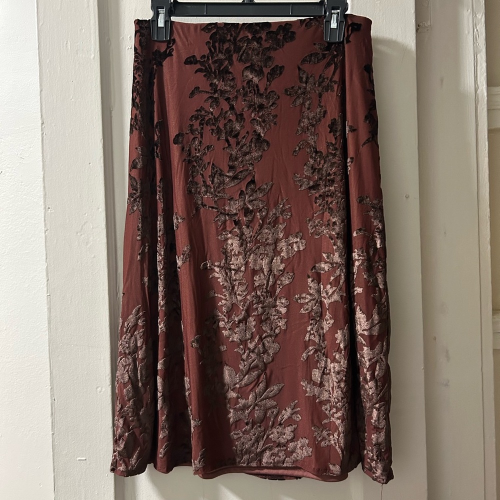 Nordstrom Red Embellished A-Line Midi Skirt